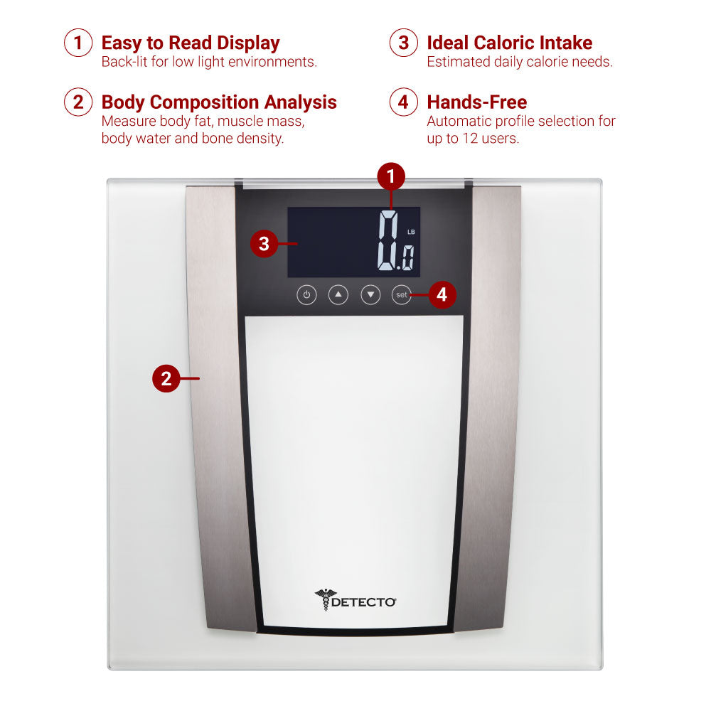 Detecto 7-in-1 Glass Body Fat Scale