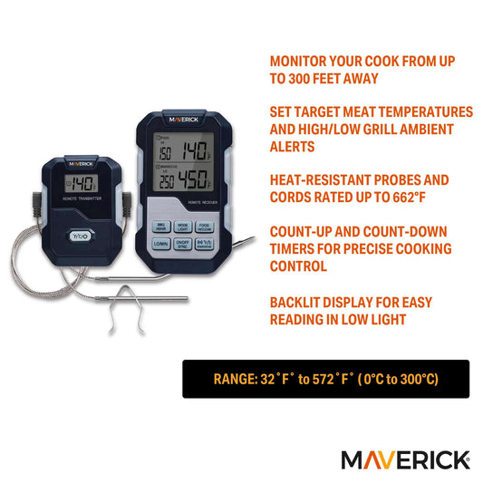 Long Range Wireless Remote Cooking Thermometer, Dual Probe