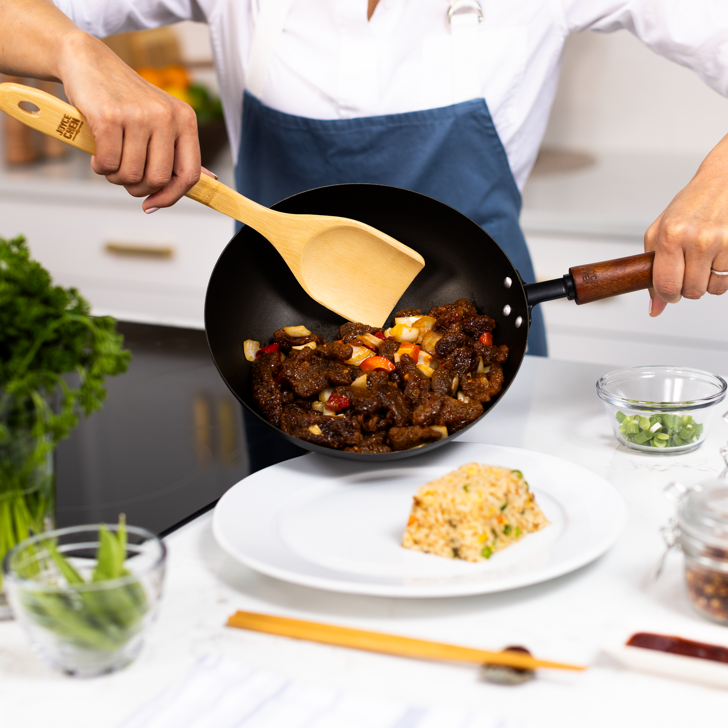 Classic Series 9.5-Inch Carbon Steel Preseasoned Stir Fry Pan