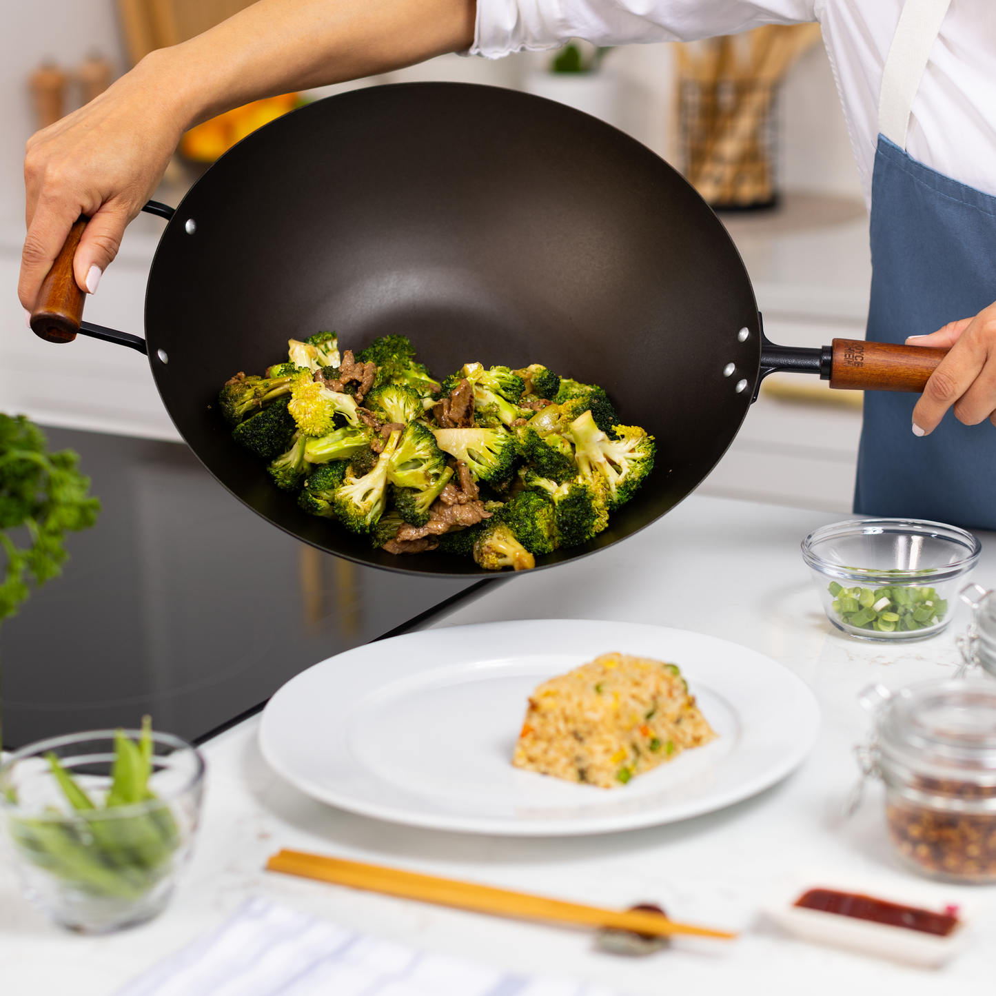 Classic Series 14-Inch Carbon Steel Preseasoned Wok