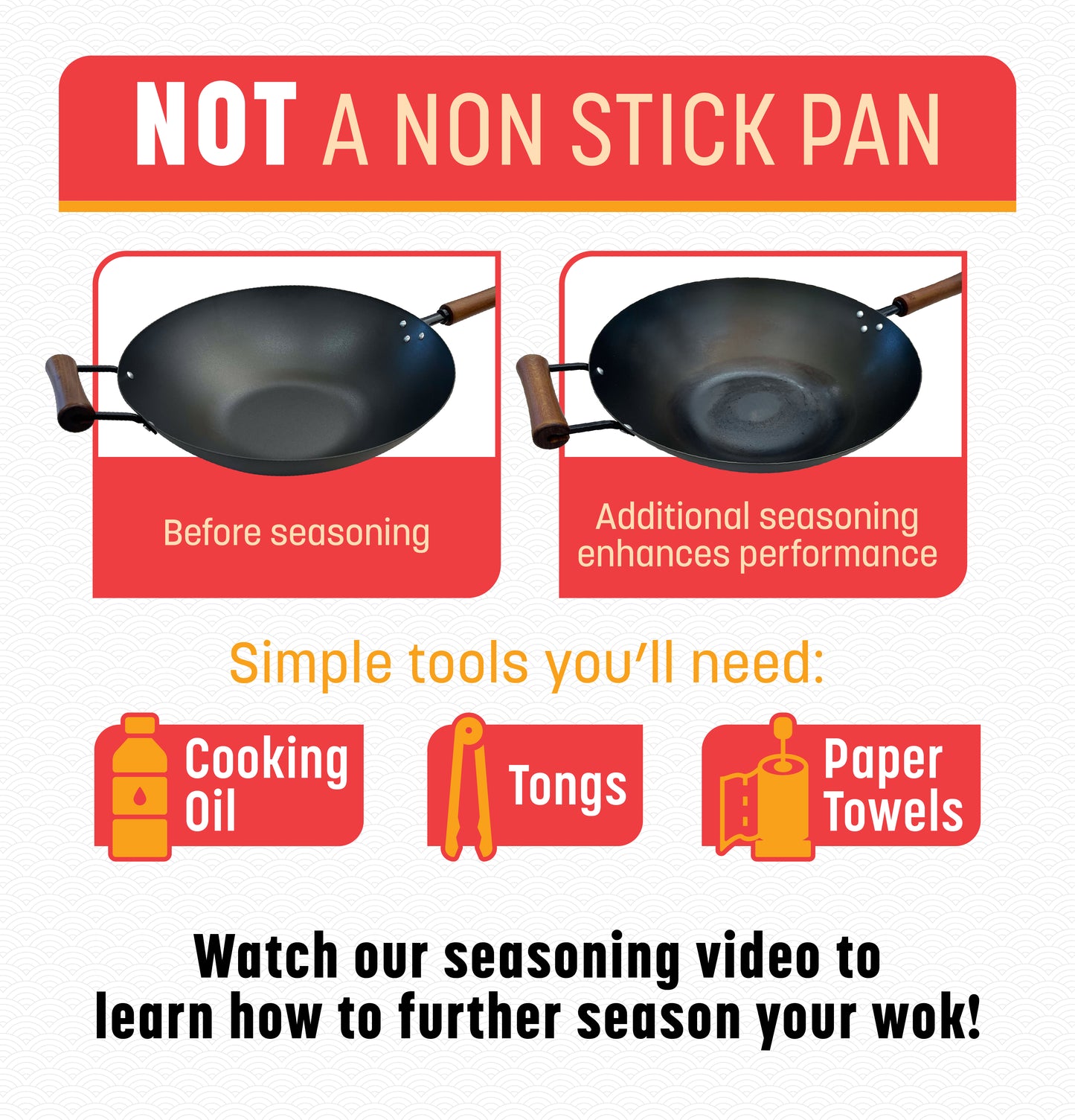 Classic Series 14-Inch Carbon Steel Preseasoned Wok