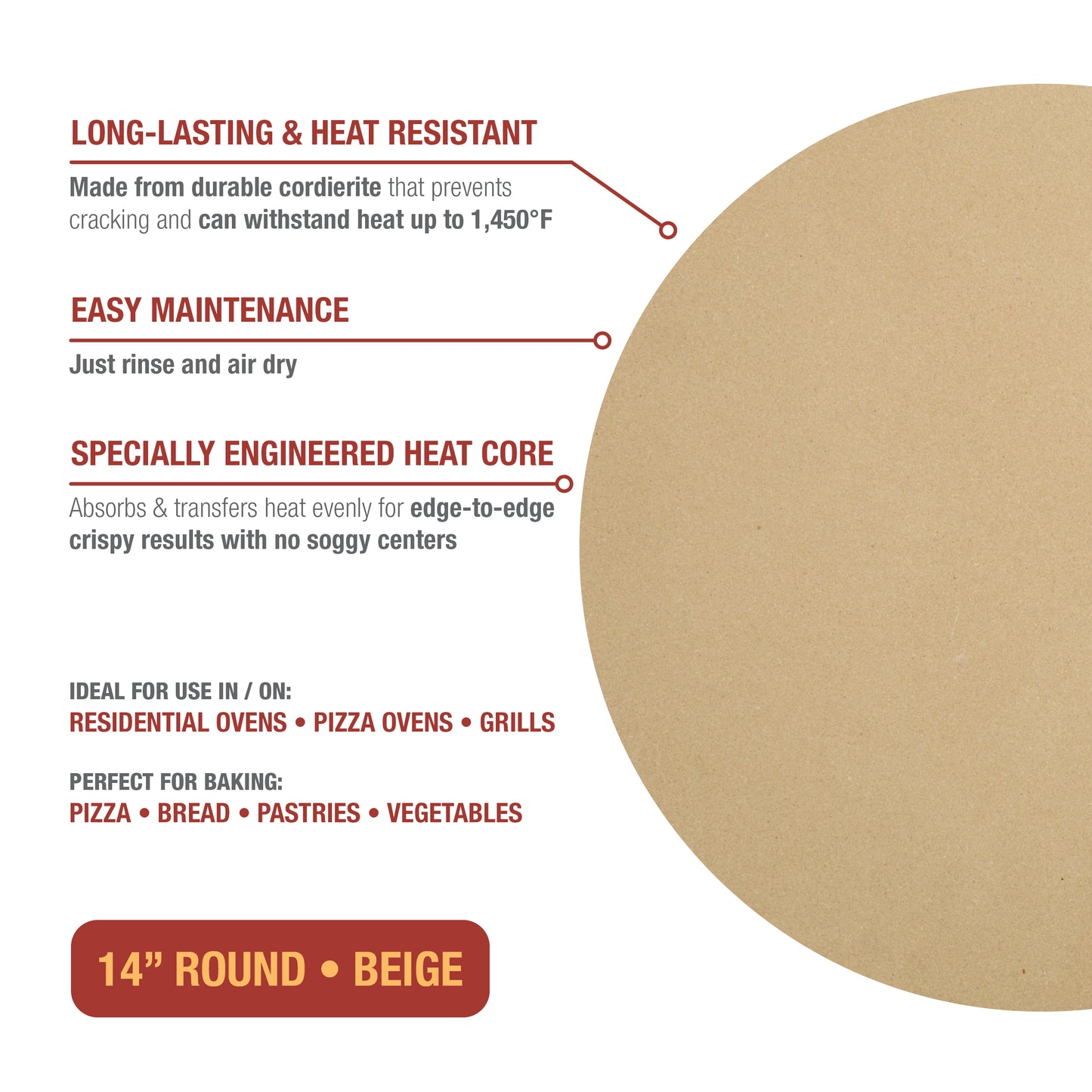 Old Stone Traditional Pizza Stone and Pizza Peel Bundle
