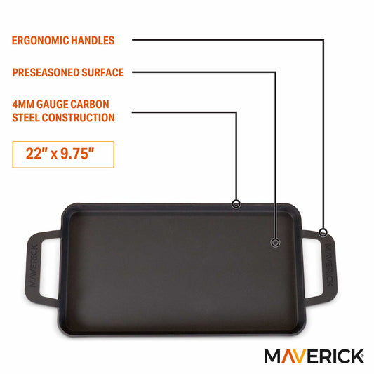 22-Inch Preseasoned Carbon Steel Griddle