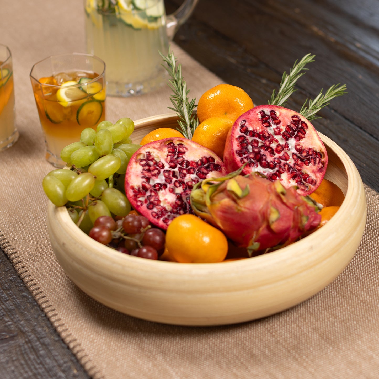 Lexa Bamboo Fruit Bowl, 12 Inch
