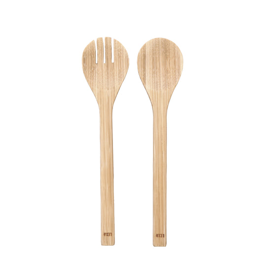 Lexa Bamboo Salad Utensil Set, 12 Inch, Natural Bamboo