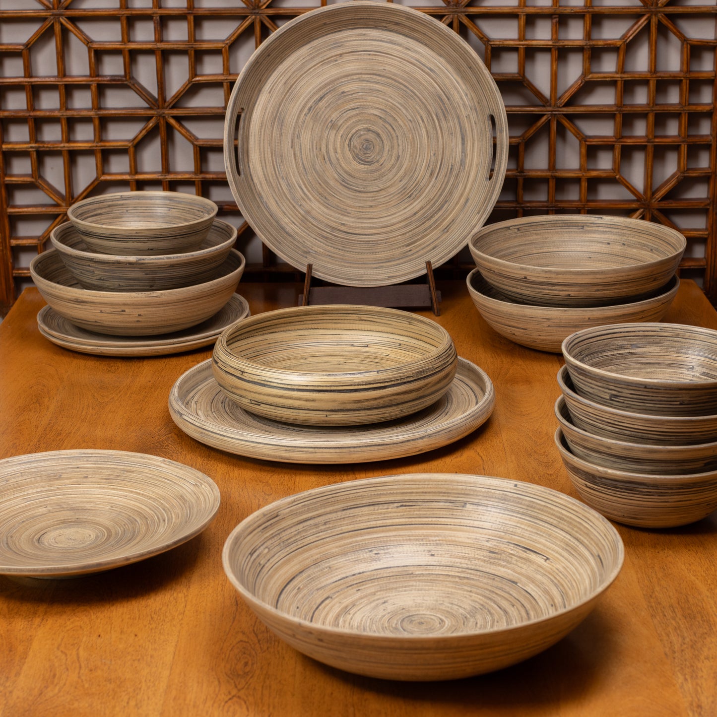 Lexa Bamboo Salad Bowl Set, 8 Inch