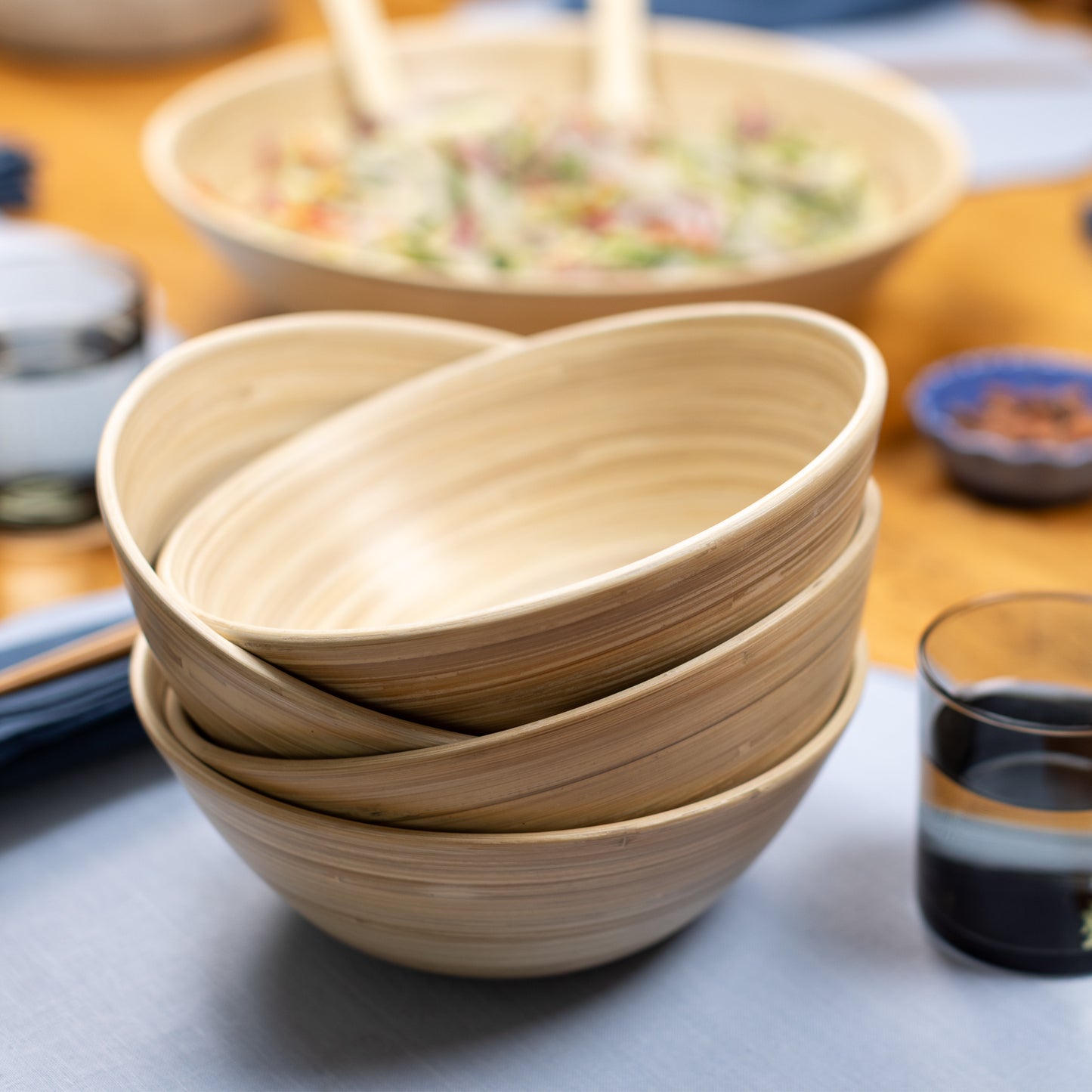 Lexa Bamboo Salad Bowl Set, 8 Inch