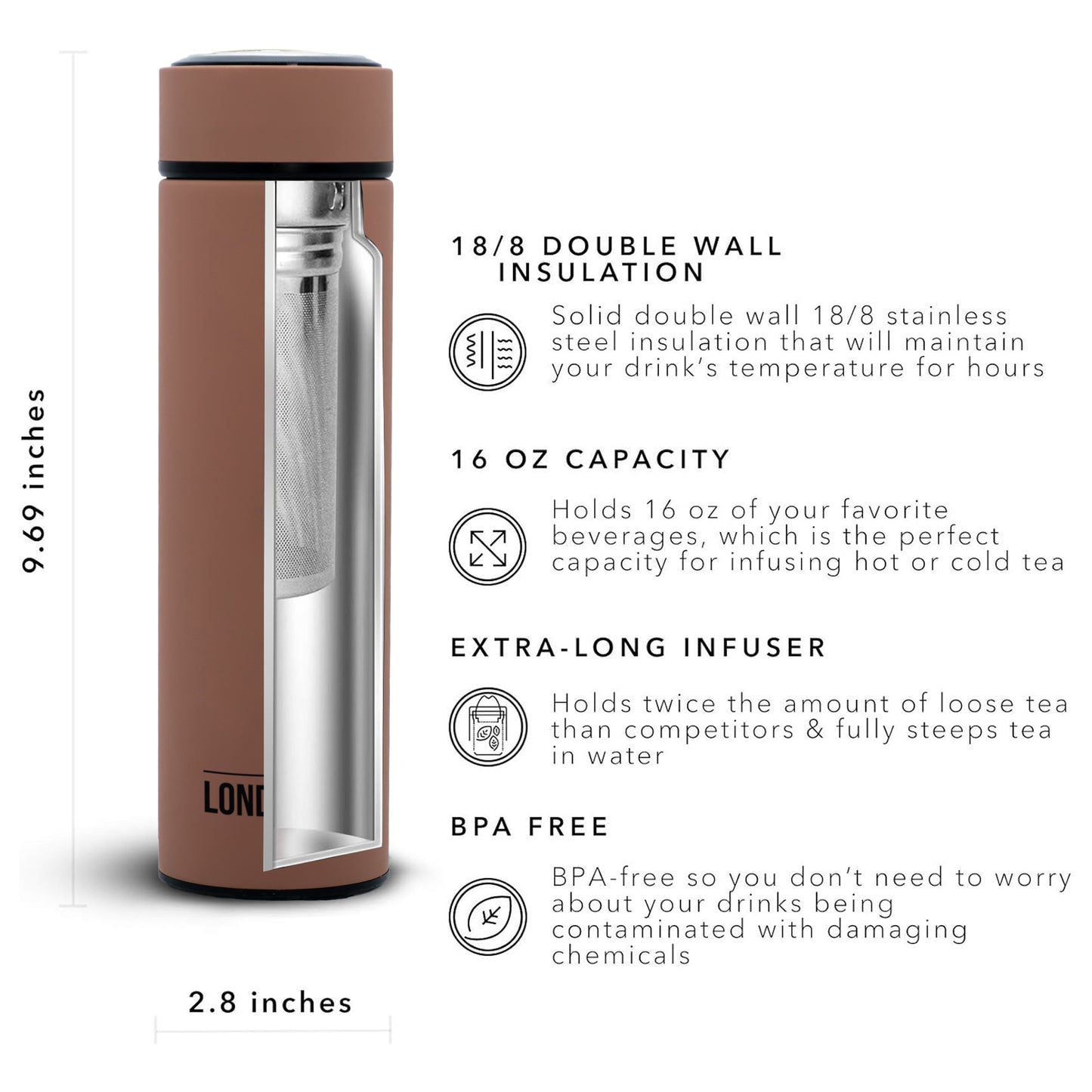 Tea Infuser Bottle - 16 Ounce