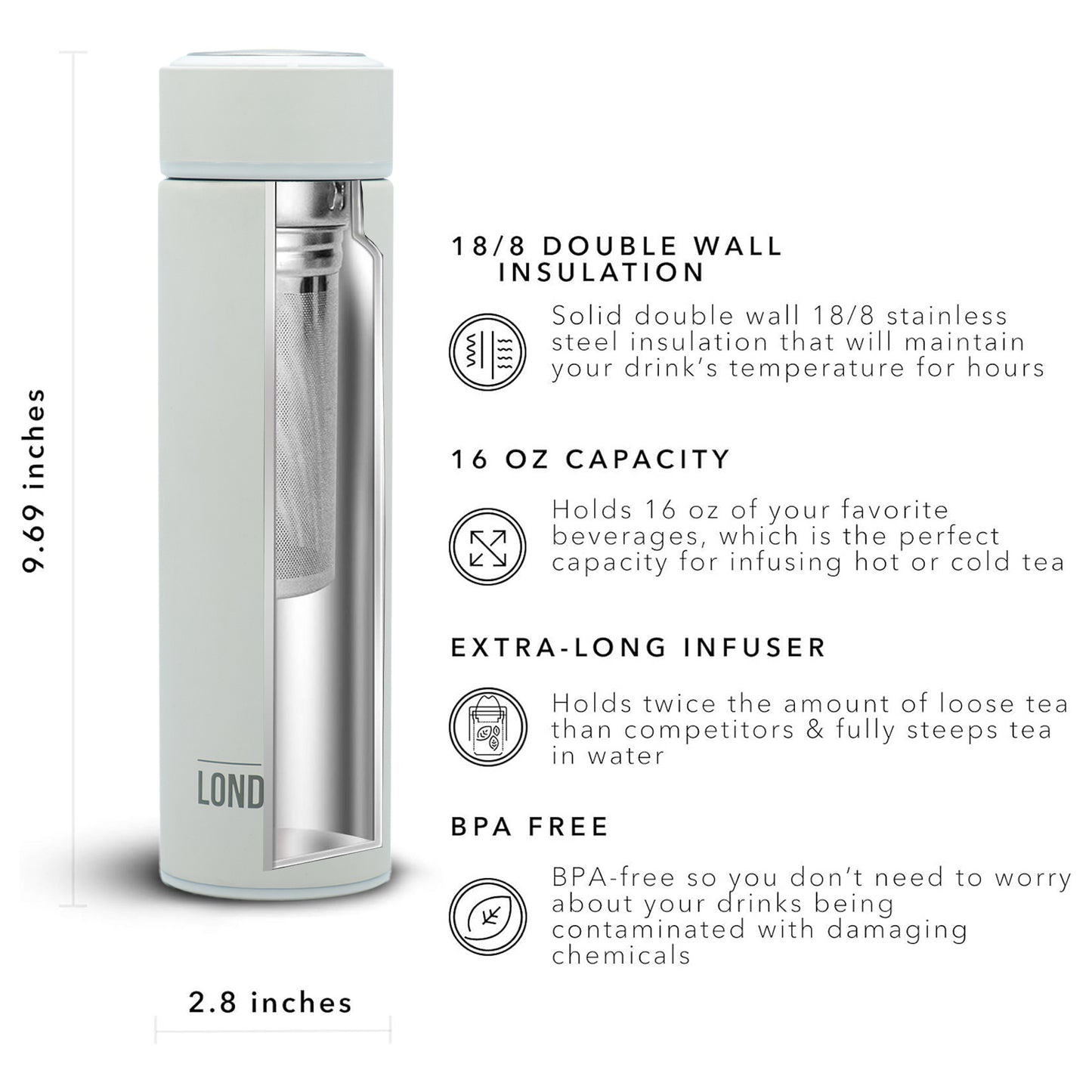 Tea Infuser Bottle - 16 Ounce