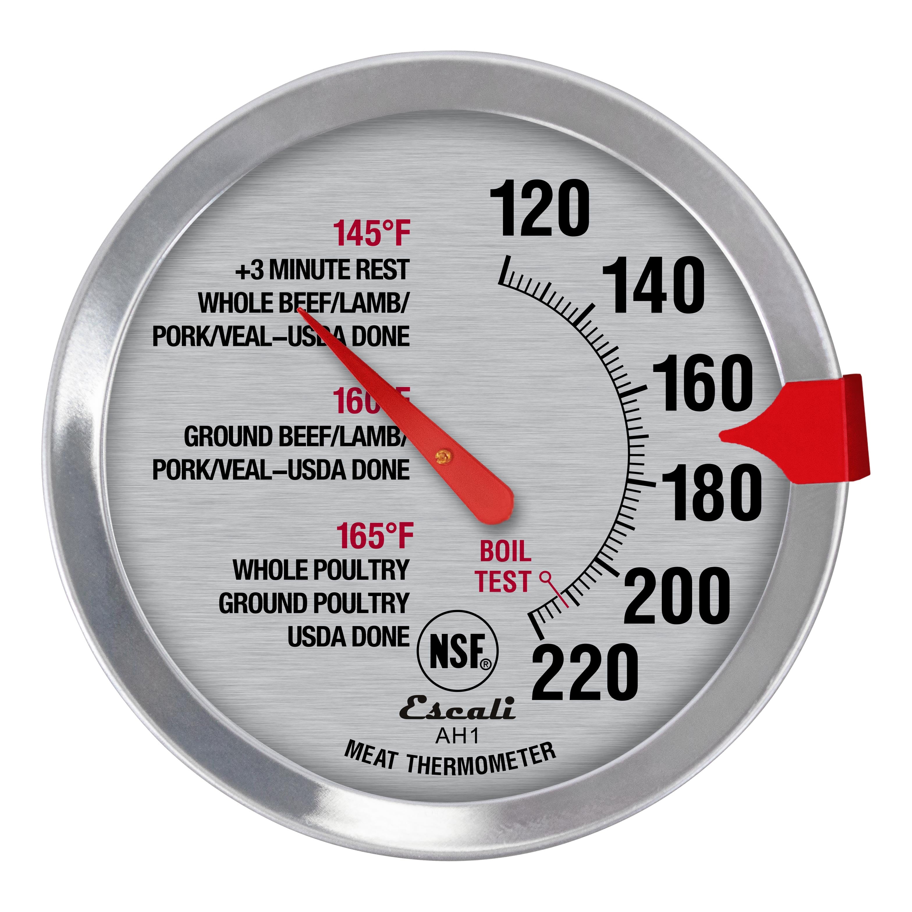 SDJMa Stainless Steel Oven Safe Meat Thermometer, Extra Large 2.4-inches  Dial, Temperature Labeled for Beef, Poultry, Pork