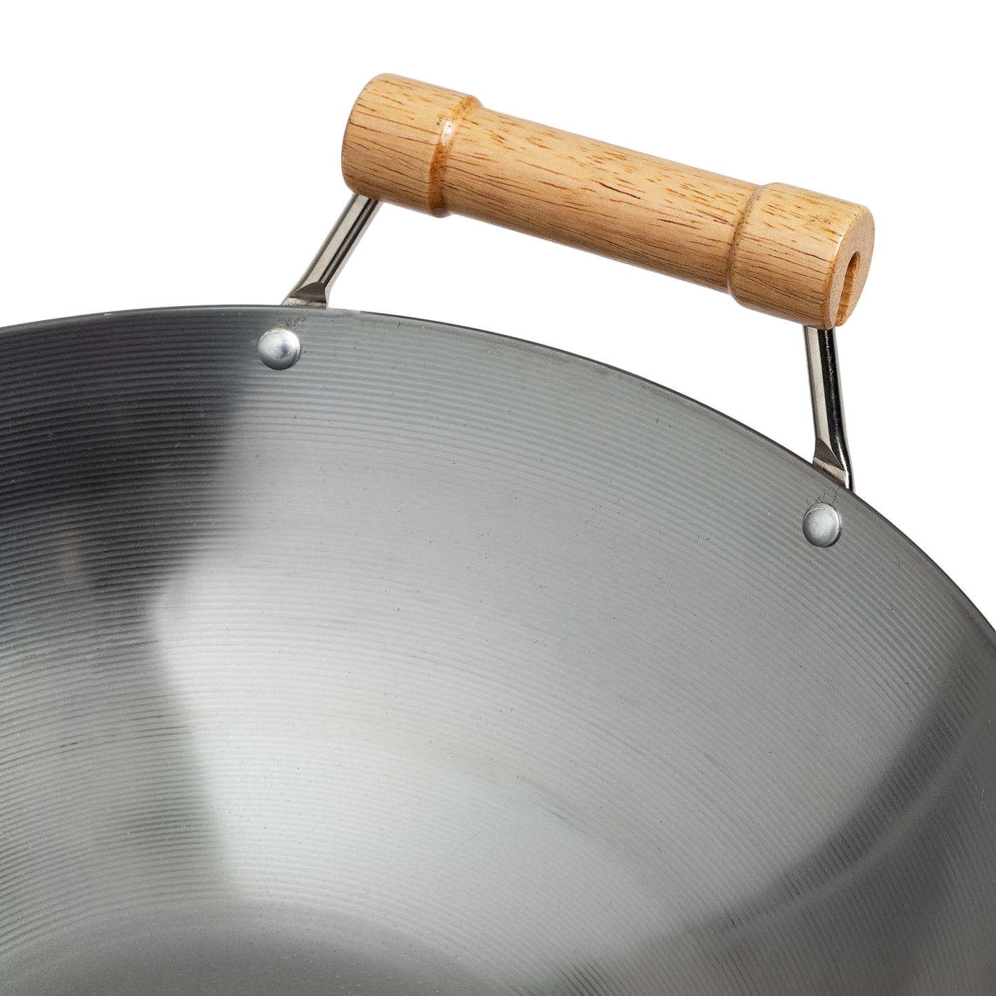 Classic Series 14-Inch Round Bottom Carbon Steel Wok with Birch Handles