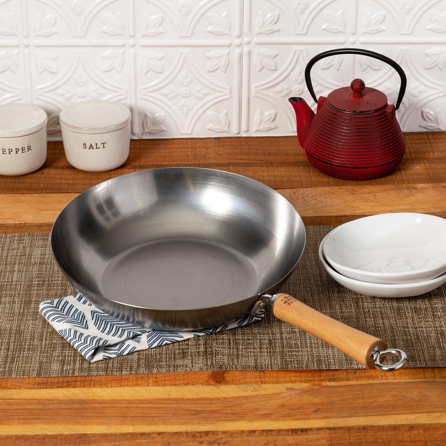 Classic Series 12-Inch Carbon Steel Stir Fry Pan with Birch Handle