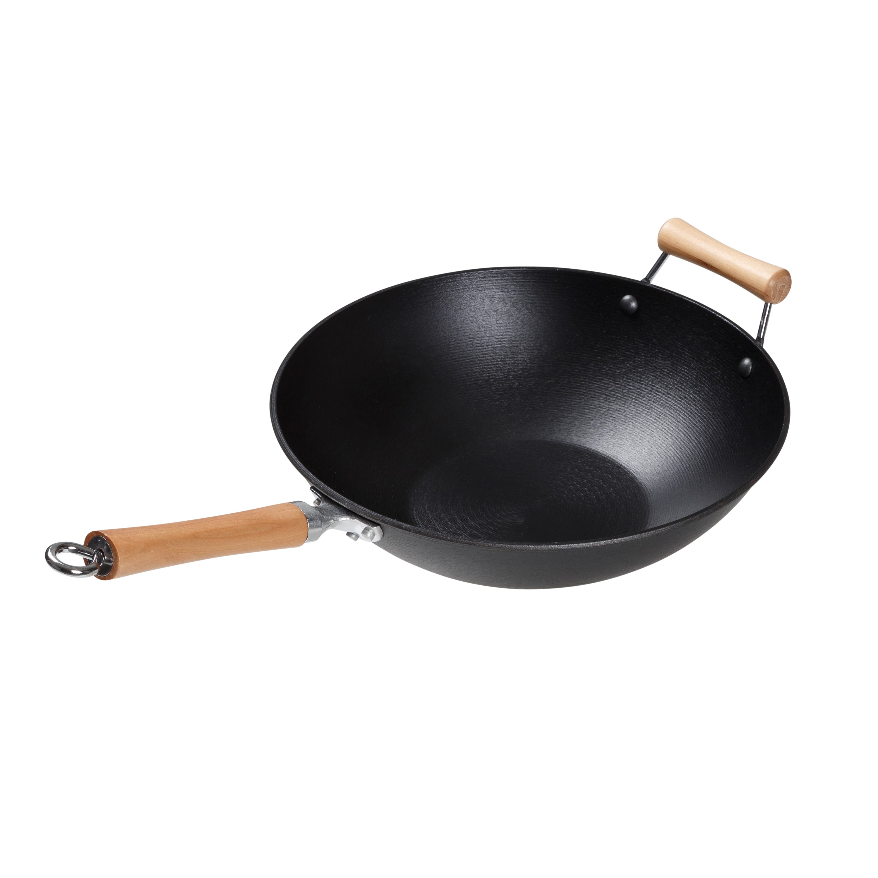 14-Inch Cast Iron Wok Set (Pre-Seasoned), Glass Lid & Silicone Hot Handle  Holders - Best Life Now LLC