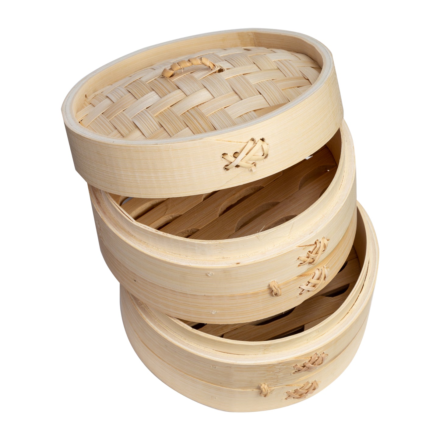 2-Tier Bamboo Steamer Baskets, 6-Inch