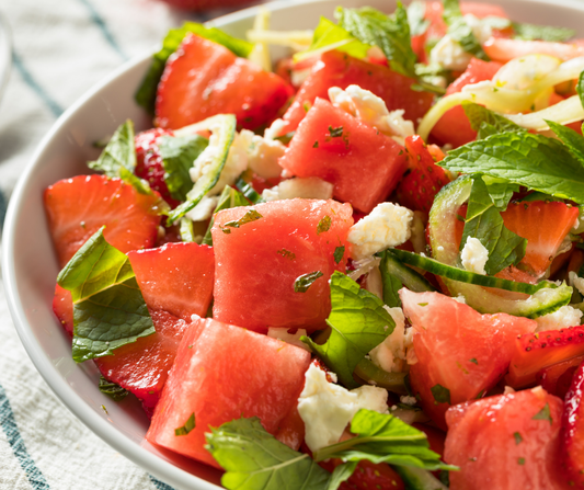 Charred Corn & Watermelon Salad with Feta and Lime