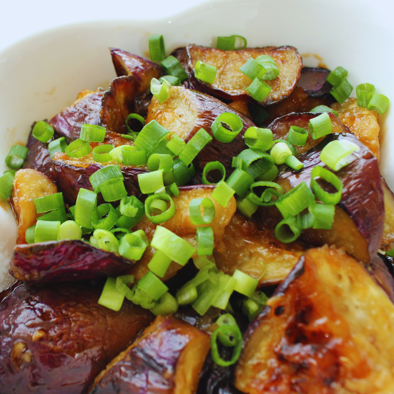 Sichuan-Style Wok-Fried Eggplant with Garlic Sauce