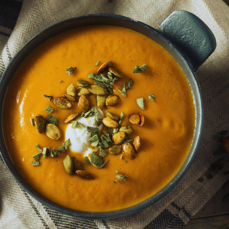 Roasted Butternut Squash Soup with Brown Butter