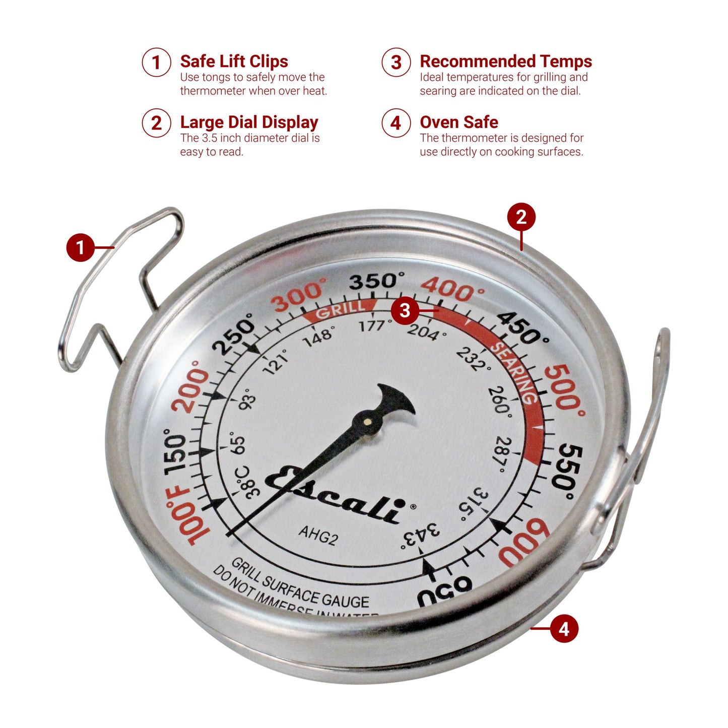 Extra Large Grill Surface Thermometer