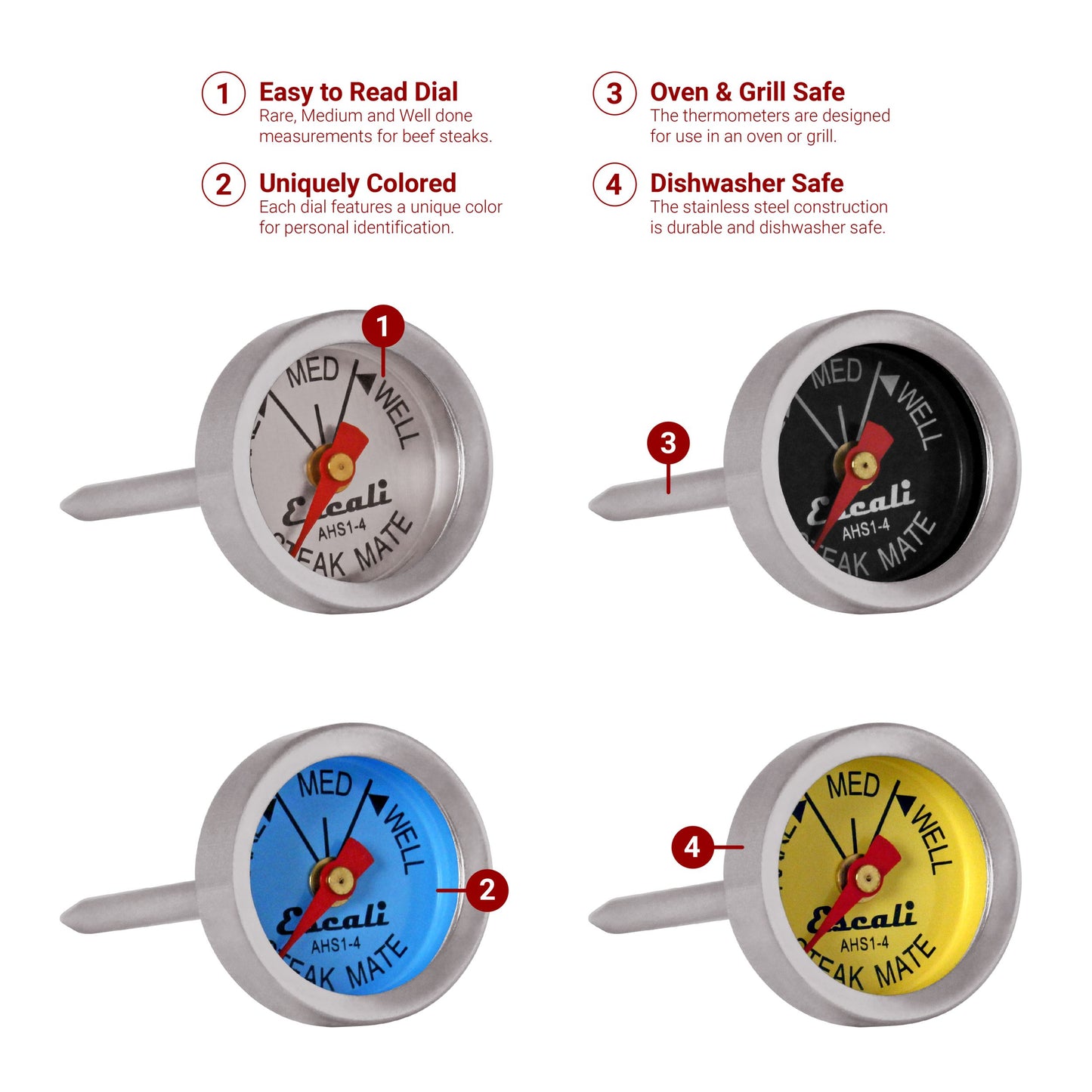 Easy Read Steak Thermometer Set