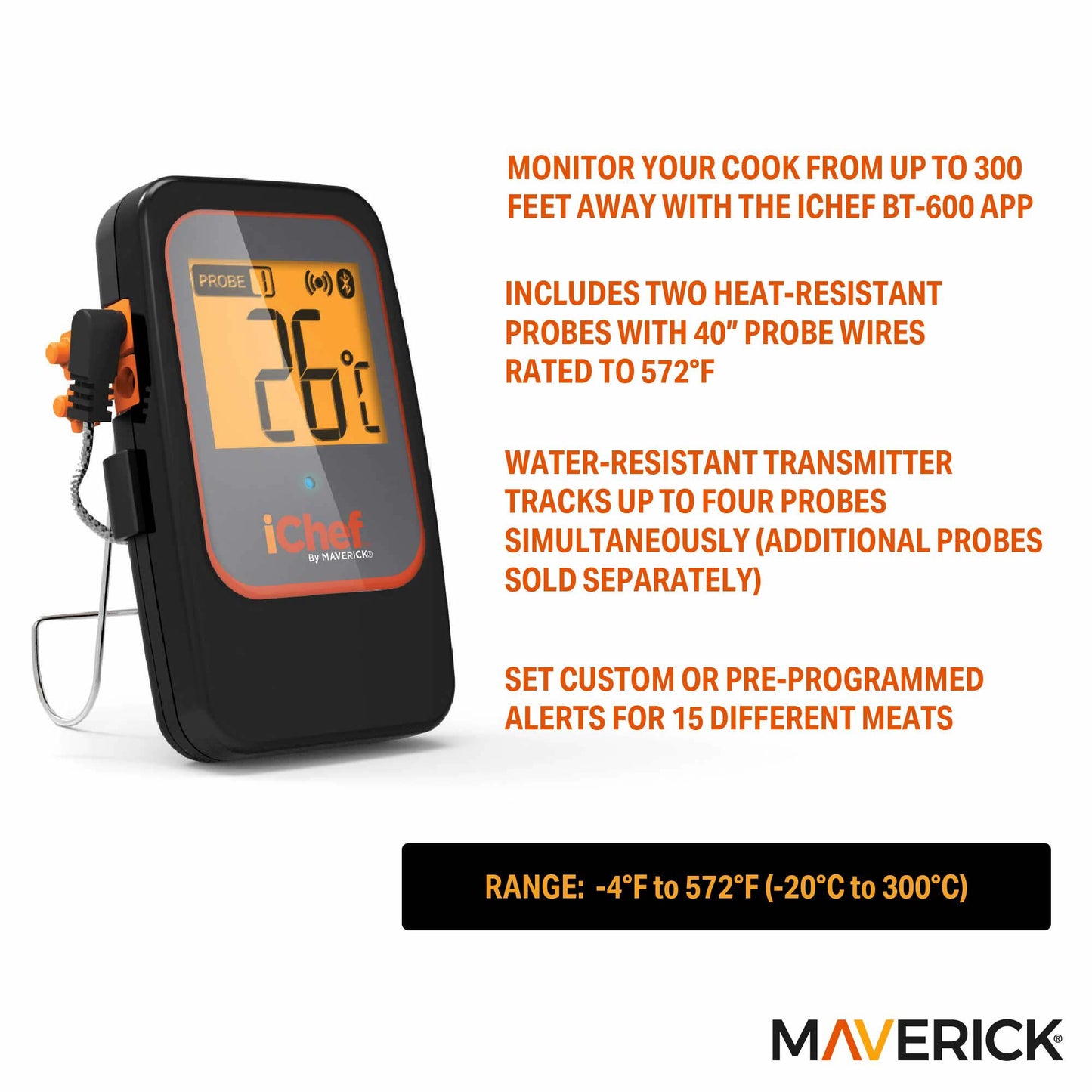 iChef Extended Range Bluetooth Barbeque Thermometer