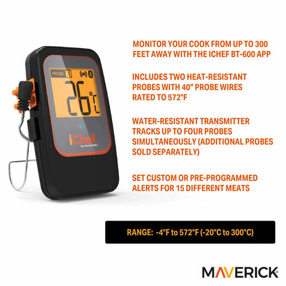 iChef Extended Range Bluetooth Barbeque Thermometer