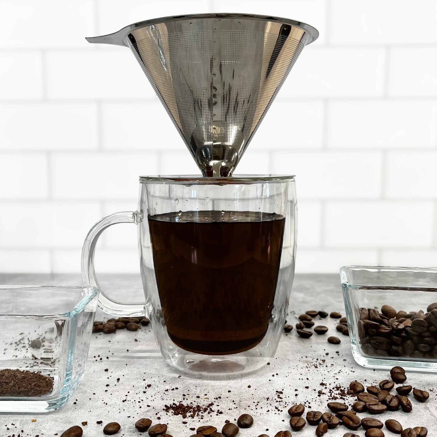 Stainless Steel Reusable Filter & Coffee Dripper, 1-4 Cup