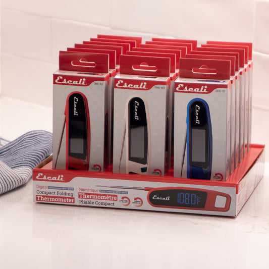 Escali Digital Compact Folding Thermometer, CDU 18 Pack