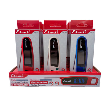 Escali Digital Compact Folding Thermometer, CDU 18 Pack