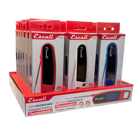Escali Digital Compact Folding Thermometer, CDU 18 Pack