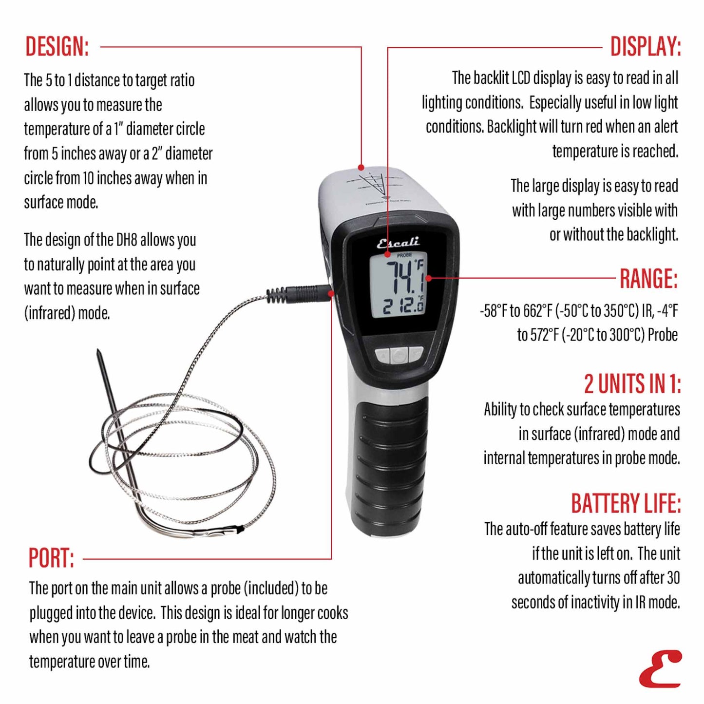 Infrared Surface and Probe Thermometer