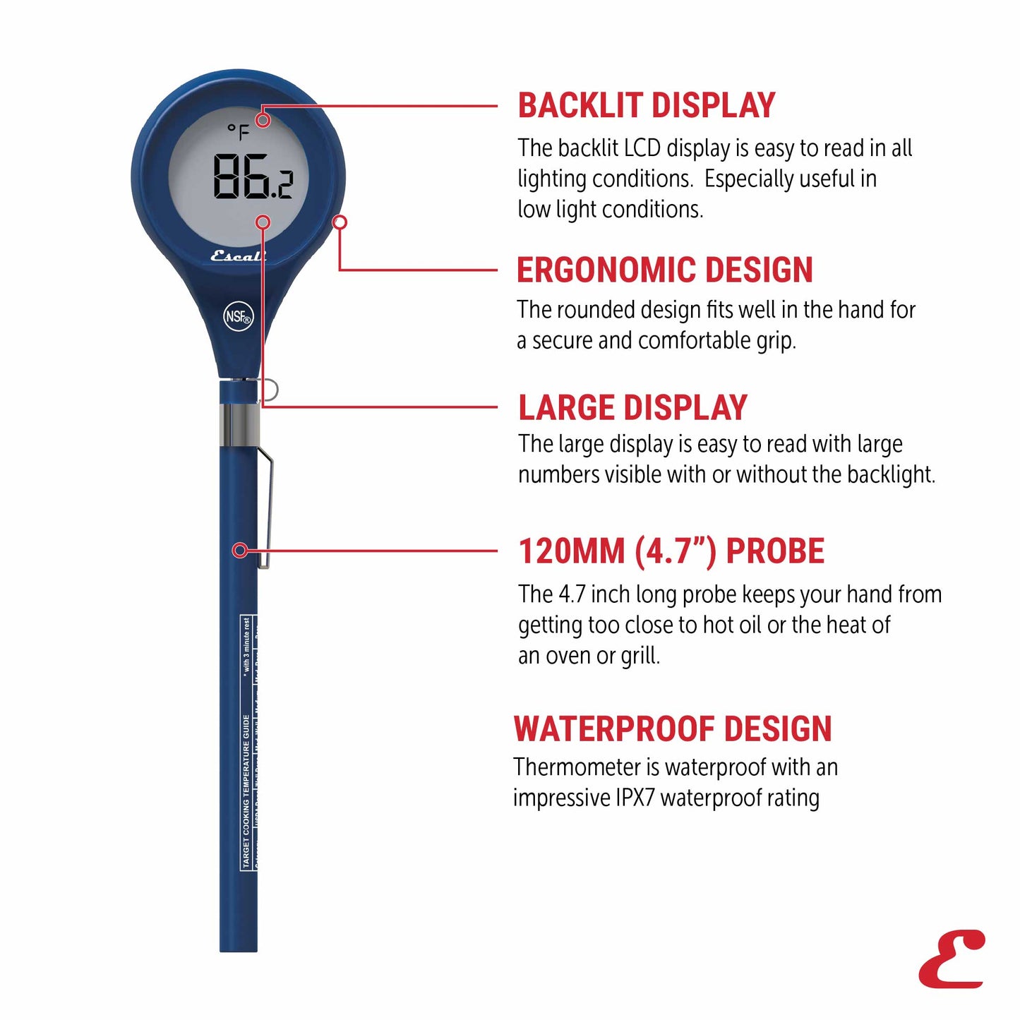 Easy Read Waterproof Digital Thermometer