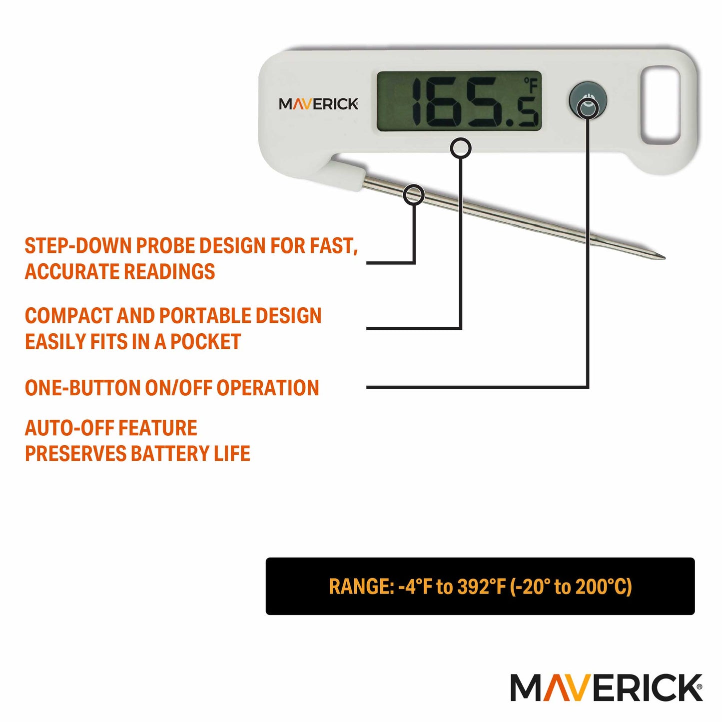 Folding Probe Digital Thermometer