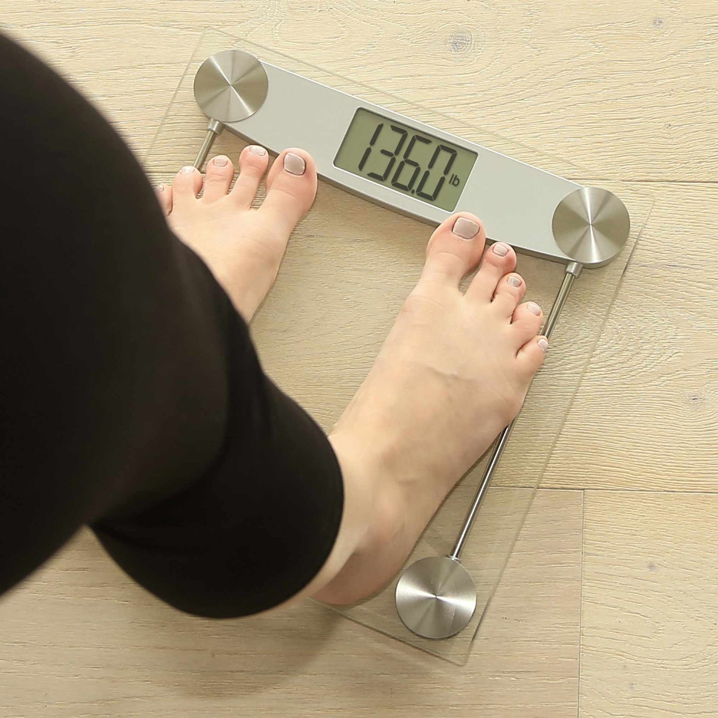 Clear Glass Bathroom Scale - Square