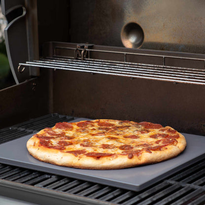 Glazed Rectangular Pizza Stone, 14x16-Inch, Grey