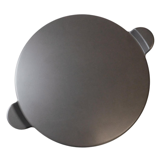Glazed Round Pizza Stone with Handles, 15-Inch, Grey