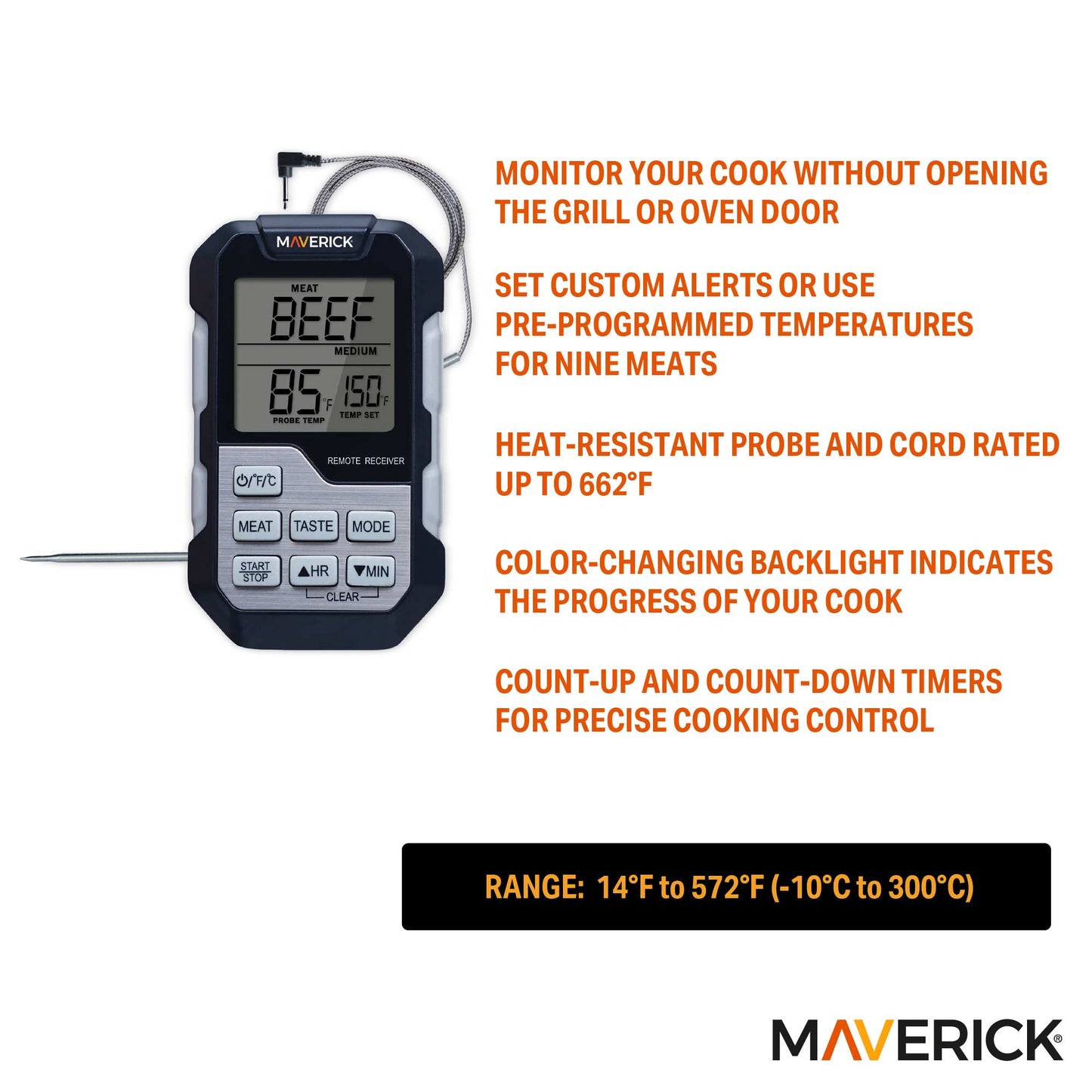 Single Probe Barbeque Thermometer and Timer