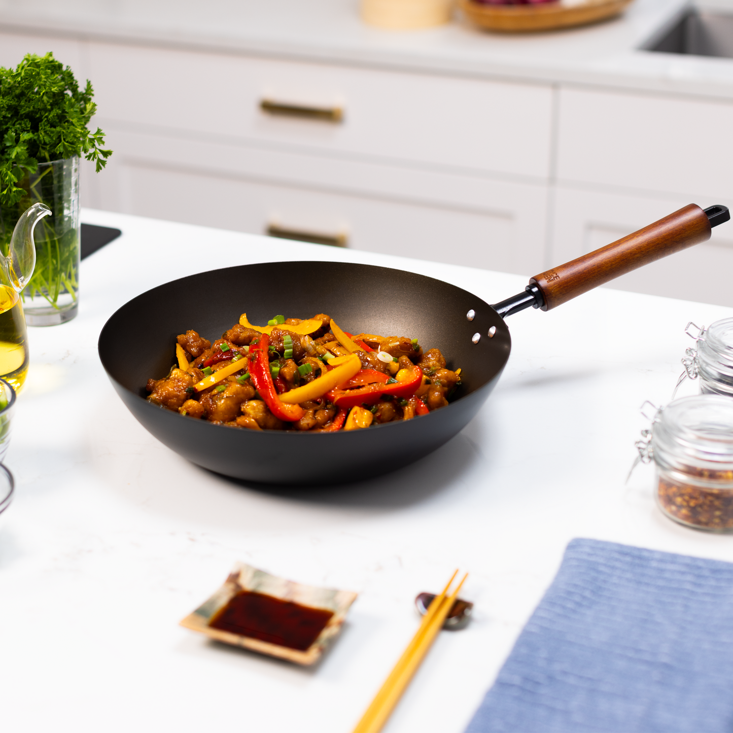 Classic Series 12-Inch Carbon Steel Preseasoned Stir Fry Pan