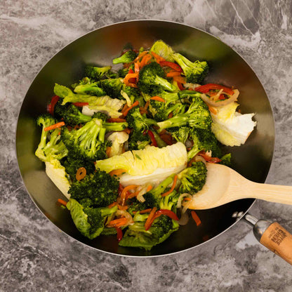 Classic Series 12-Inch Carbon Steel Stir Fry Pan with Birch Handle