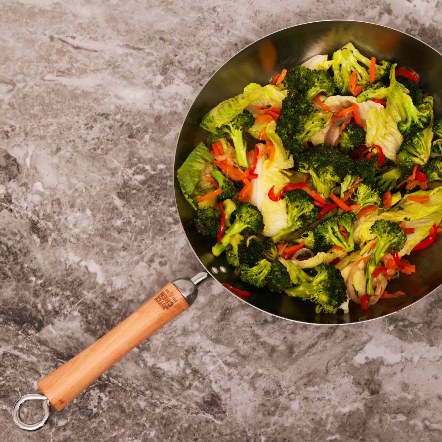 Classic Series 12-Inch Carbon Steel Stir Fry Pan with Birch Handle