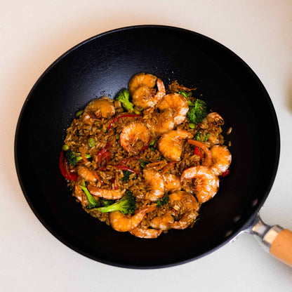 Professional Series 11.5-Inch Preseasoned Cast Iron Stir Fry Pan with Maple Handle