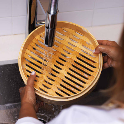 2-Tier Bamboo Steamer Baskets, 6-Inch
