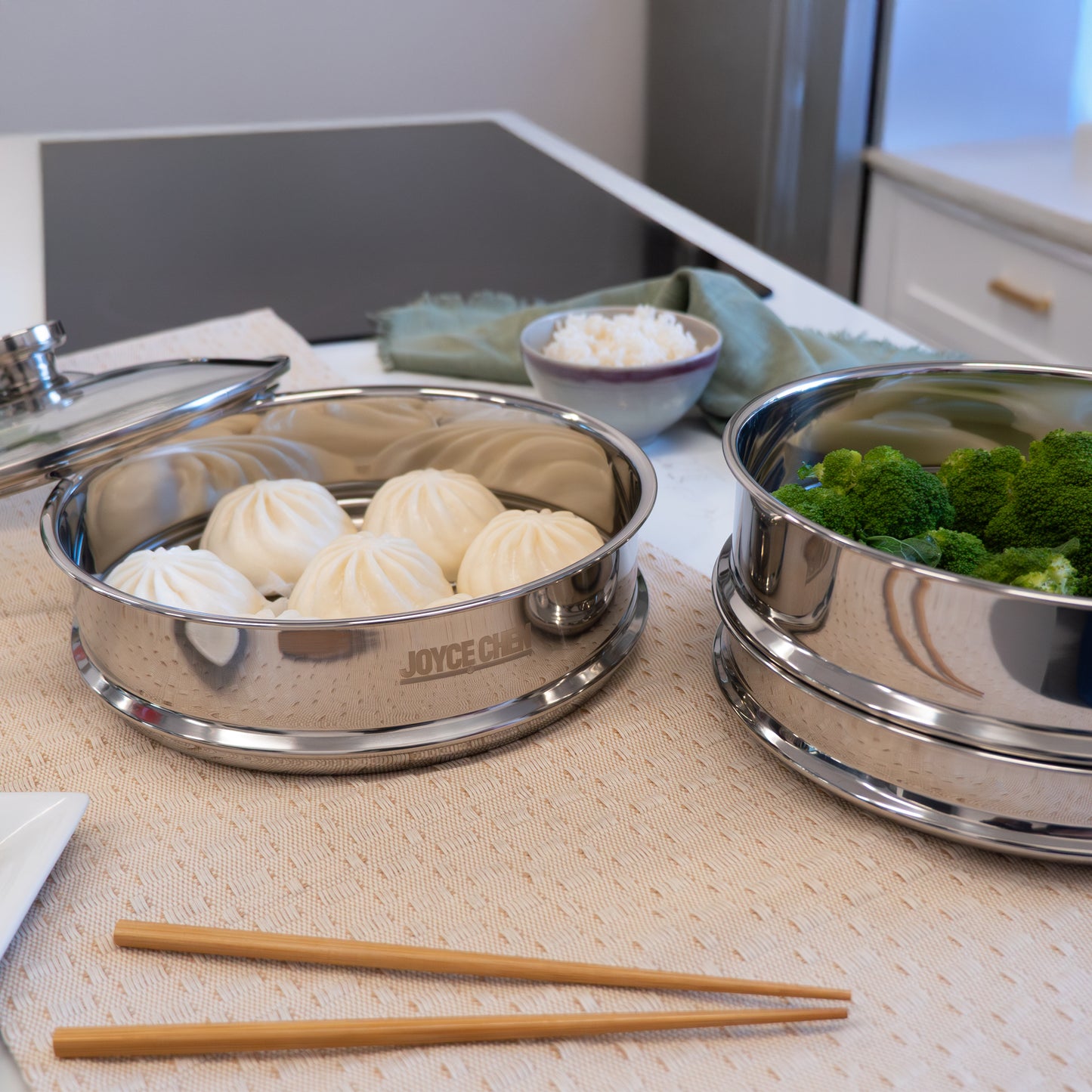 2-Tier Stainless Steel Steamer, 10-inch