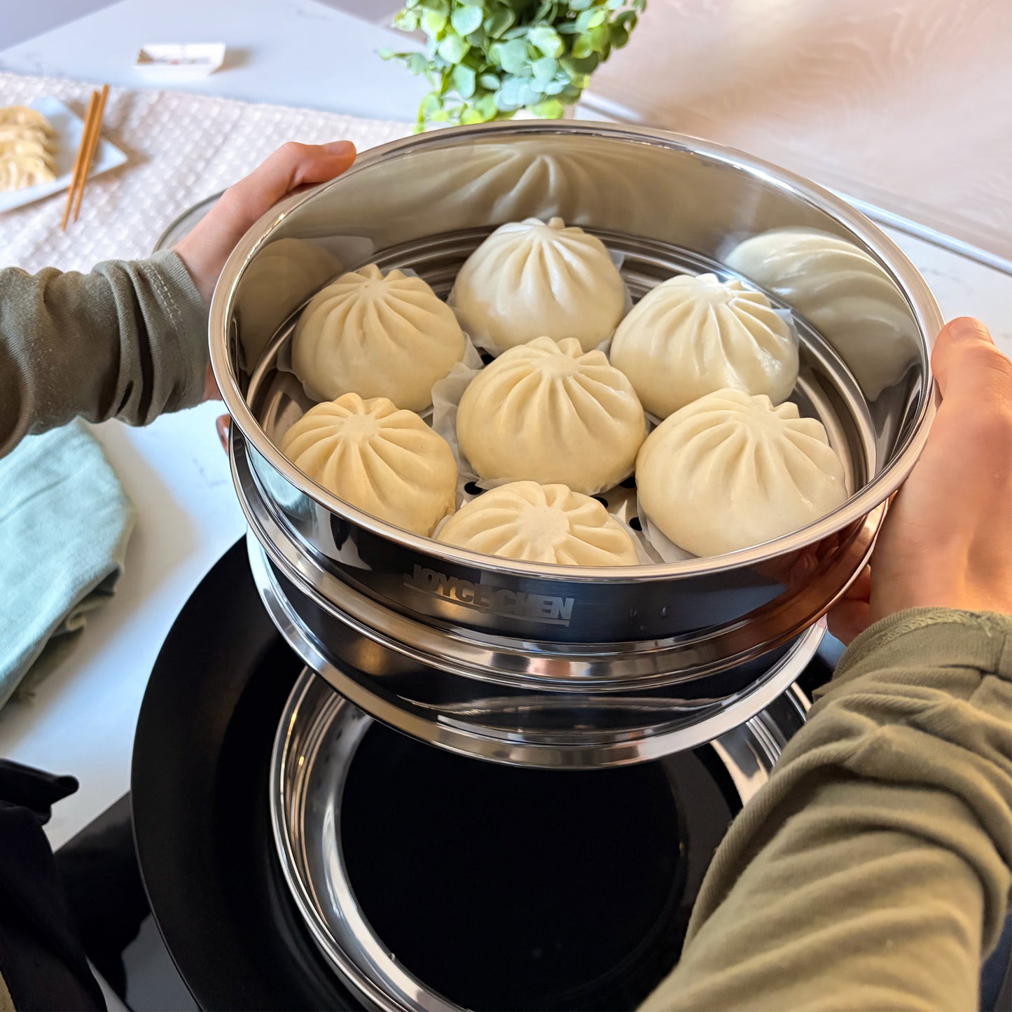 2-Tier Stainless Steel Steamer, 10-inch