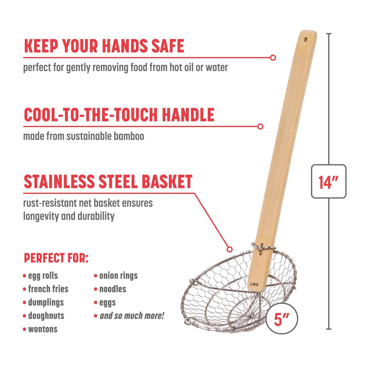 Stainless Steel Spider Strainer, 5-Inch
