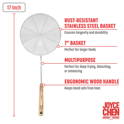 Deluxe Stainless Steel Spider Strainer, 7-Inch Basket