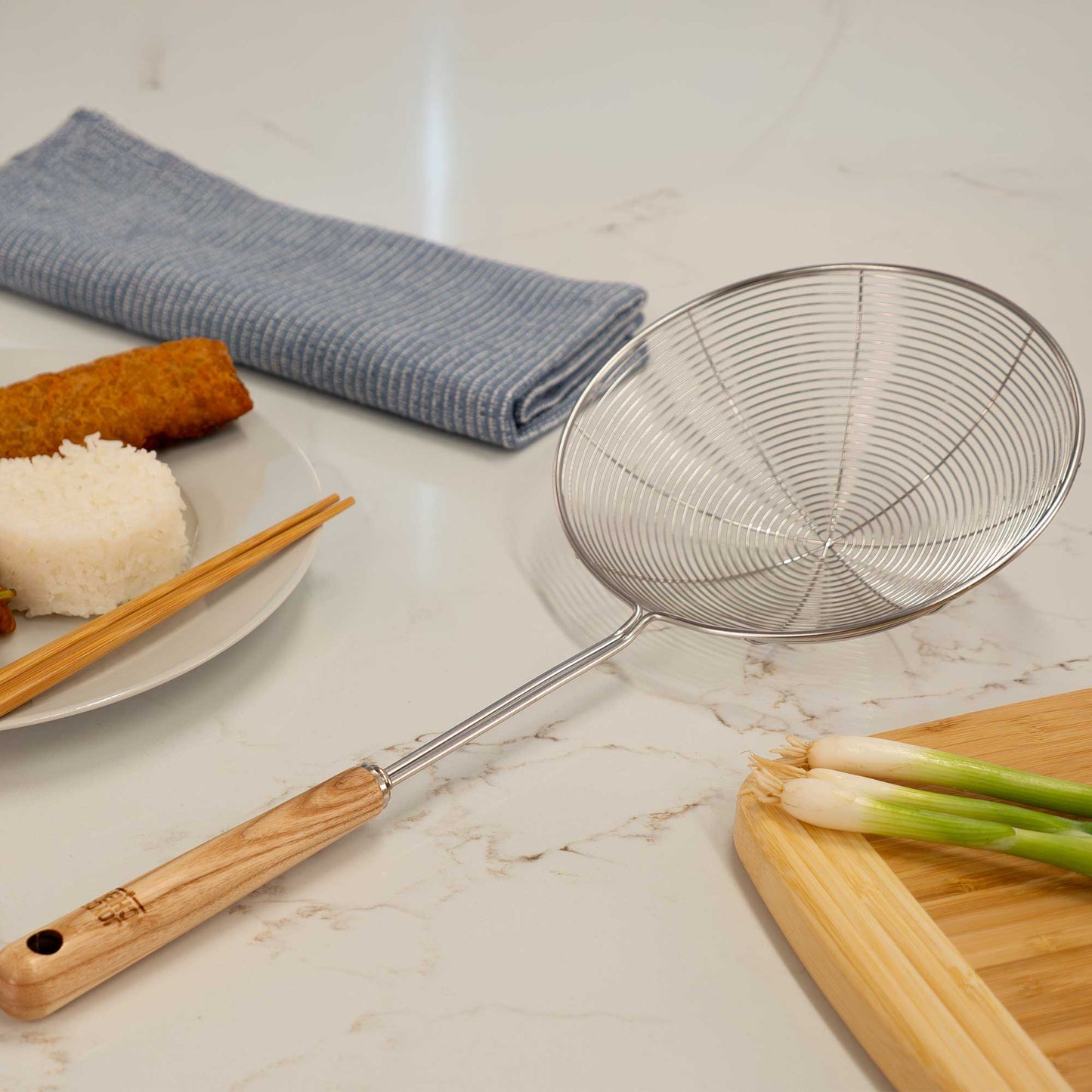 Deluxe Stainless Steel Spider Strainer, 7-Inch Basket