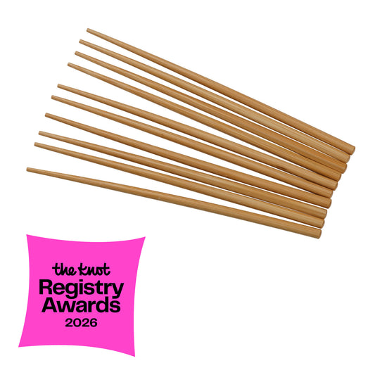 Reusable Burnished Bamboo Chopsticks Set, 5 Pair