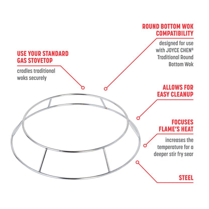 Wok Ring for Pairing with Traditional Round Bottom Woks
