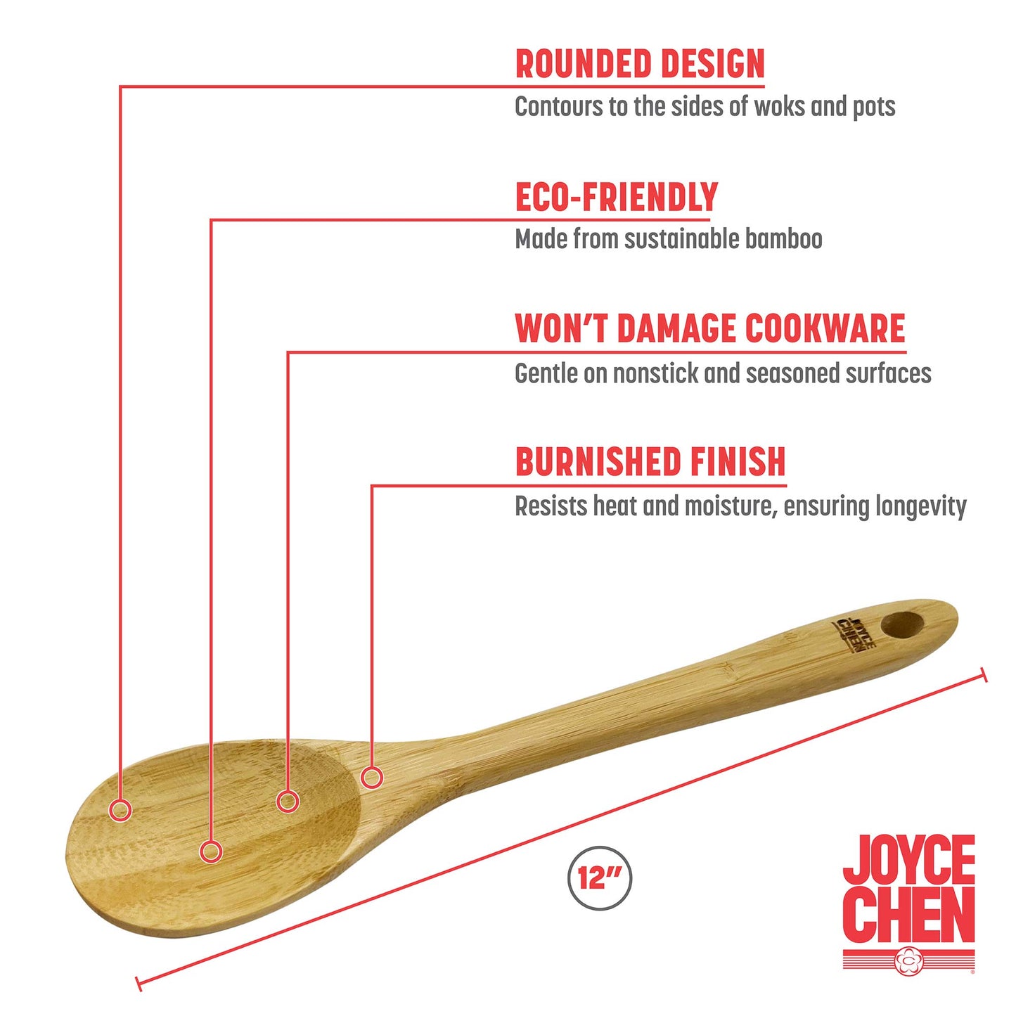 Burnished Bamboo Mixing Spoon, 12-Inch