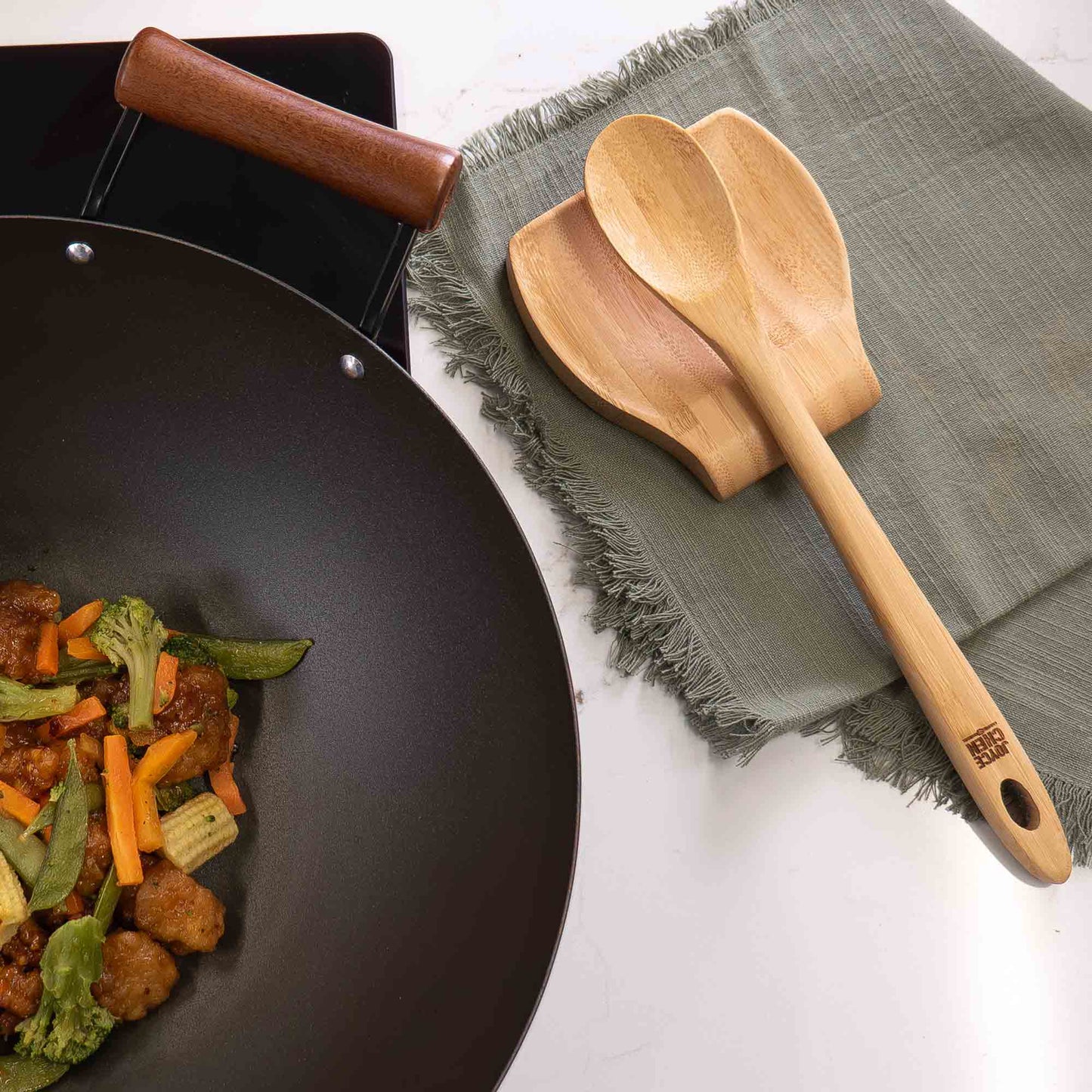 Burnished Bamboo Mixing Spoon, 12-Inch